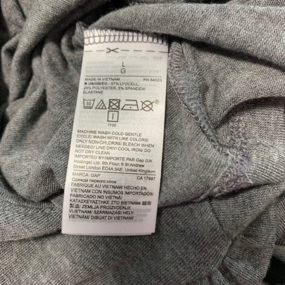 GAP Heather Gray Large Long Sleeve Ruffle Cuff Shirt - Picture 6 of 8